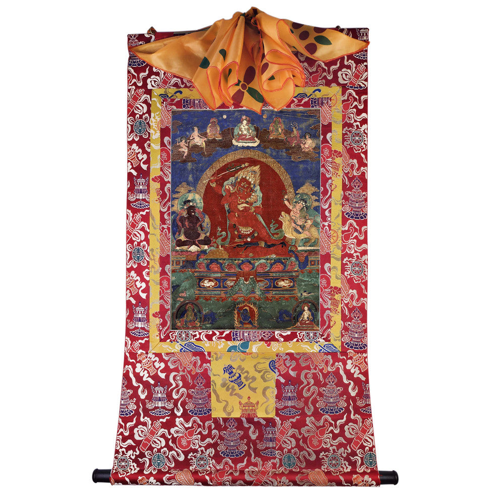 Gandhanra Tibetan Thangka Art - Yamari-Krodharaja - from Kathok Monastery - Giclee Print with Mineral Pigments