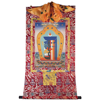 The design of Gathering Ten Powerful Elements - Tibetan thangka painting, detailed view