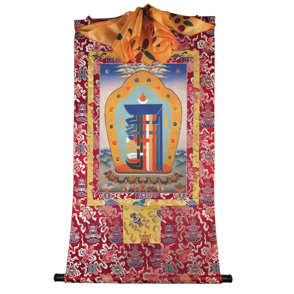 Gandhanra Giclee Printed Tibetan Thangka Art - The design of Gathering Ten Powerful Elements