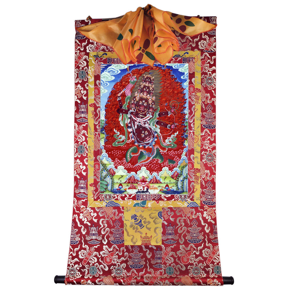 2760-唐卡-HBMT-064喇呼拉护法-300dpi - Tibetan thangka painting, detailed view