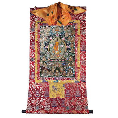 Manjusri Image - Tibetan thangka painting, view 7