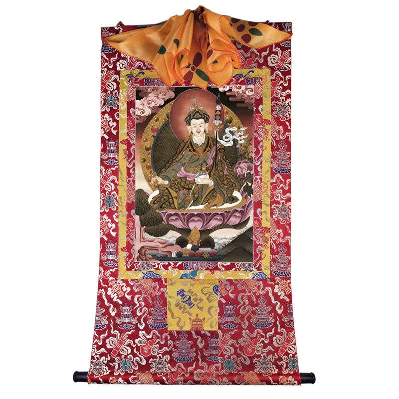 Guru Rinpoche Image - Tibetan thangka painting, view 7