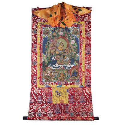 Gandhanra Tibetan Thangka Art - vaishravana - vaisravana - from Kathok Monastery - Giclee Print with Mineral Pigments