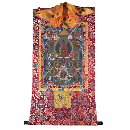 Gandhanra Tibetan Thangka Art - Amitayus - Amitabha - from Kathok Monastery - Giclee Print with Mineral Pigments