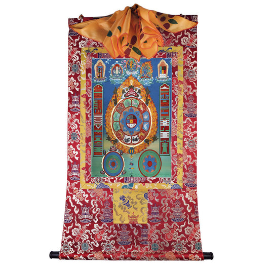 Gandhanra Tibetan Thangka Art - SIPAHO - Melong - Jiugong Bagua - from Kathok Monastery - Giclee Print with Mineral Pigments