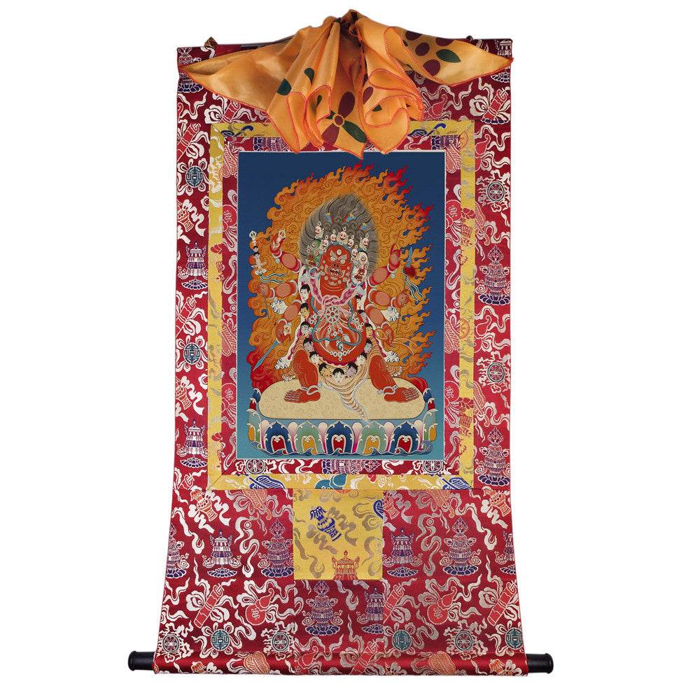 Hayagriva - Tibetan thangka painting, detailed view