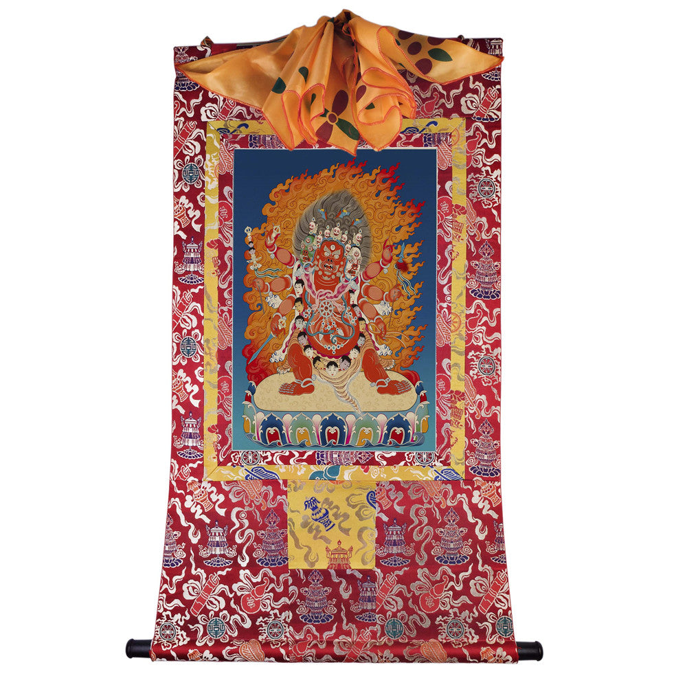 Gandhanra Tibetan Thangka Art - Hayagriva - from Kathok Monastery - Giclee Print with Mineral Pigments