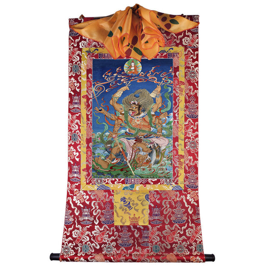 2778-唐卡-HBMT-083玛哈嘎拉-大黑天-240dpi - Tibetan thangka painting, detailed view