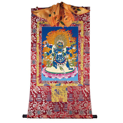 Mahakala - Tibetan thangka painting, detailed view