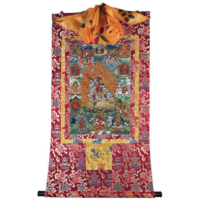 Guru Rinpoche Image - Tibetan thangka painting, view 7