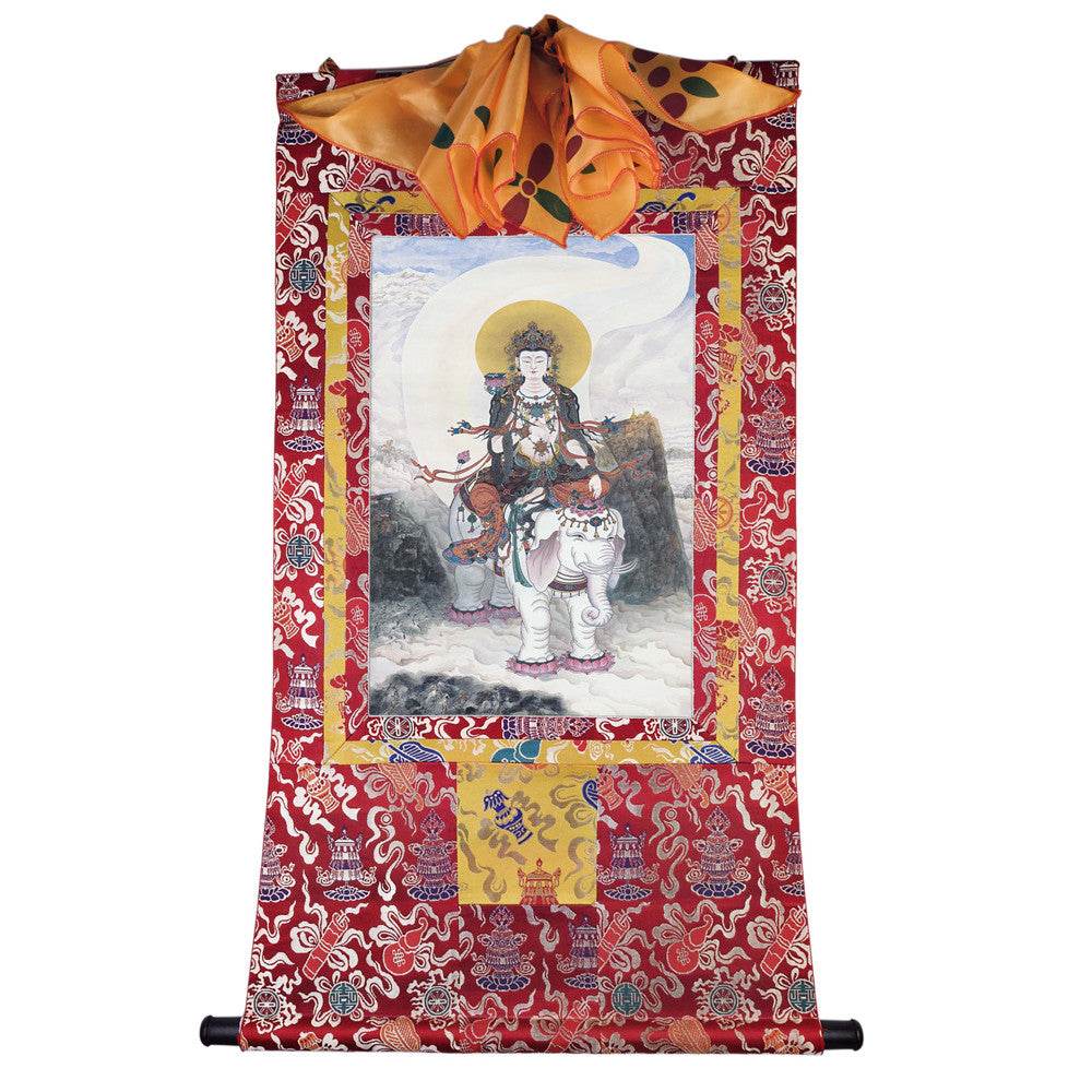 Samantabhadra - Tibetan thangka painting, detailed view