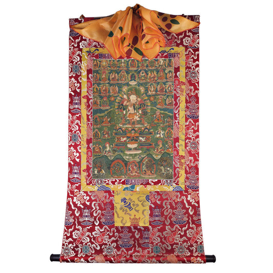 2768-唐卡-HBMT-072莲师-海生金刚76 - Tibetan thangka painting, detailed view