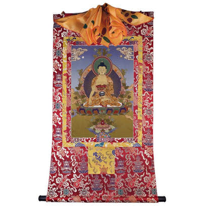 Medicine Buddha Image - Tibetan thangka painting, view 7