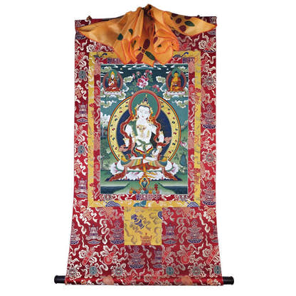 Vajrasattva - Tibetan thangka painting, view 14