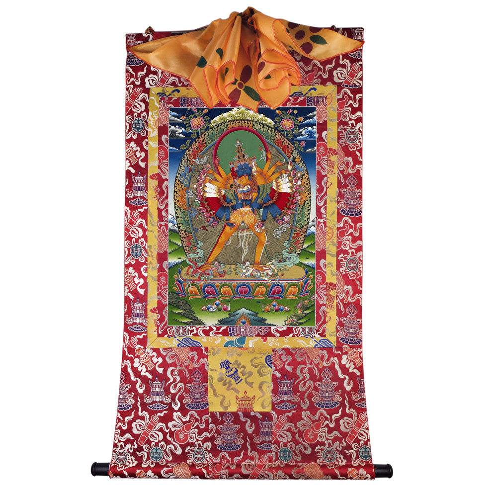 Kalacakravajra Thangka - Tibetan thangka painting, detailed view