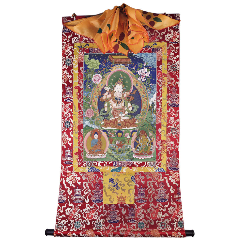 Gandhanra Handmade Thangka - Vajrasattva in Yab Yum - from Kathok Monastery