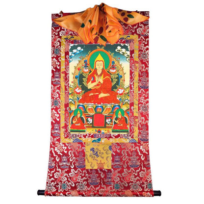 Gandhanra Tibetan Thangka Art - Tsongkhapa - from Labrang Monastery - Giclee Print with Mineral Pigments