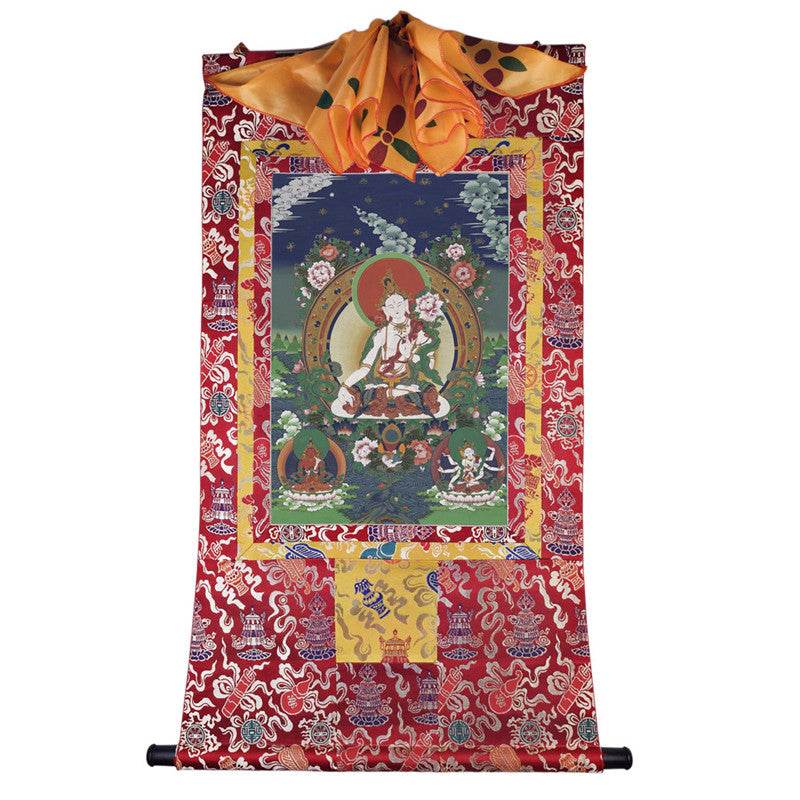 White Tara Image - Tibetan thangka painting, view 7