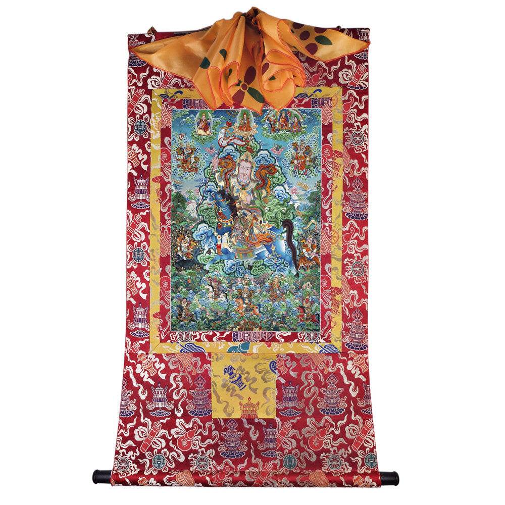 King Gesar - Tibetan thangka painting, front view