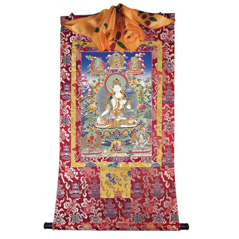 White Tara Image - Tibetan thangka painting, view 7