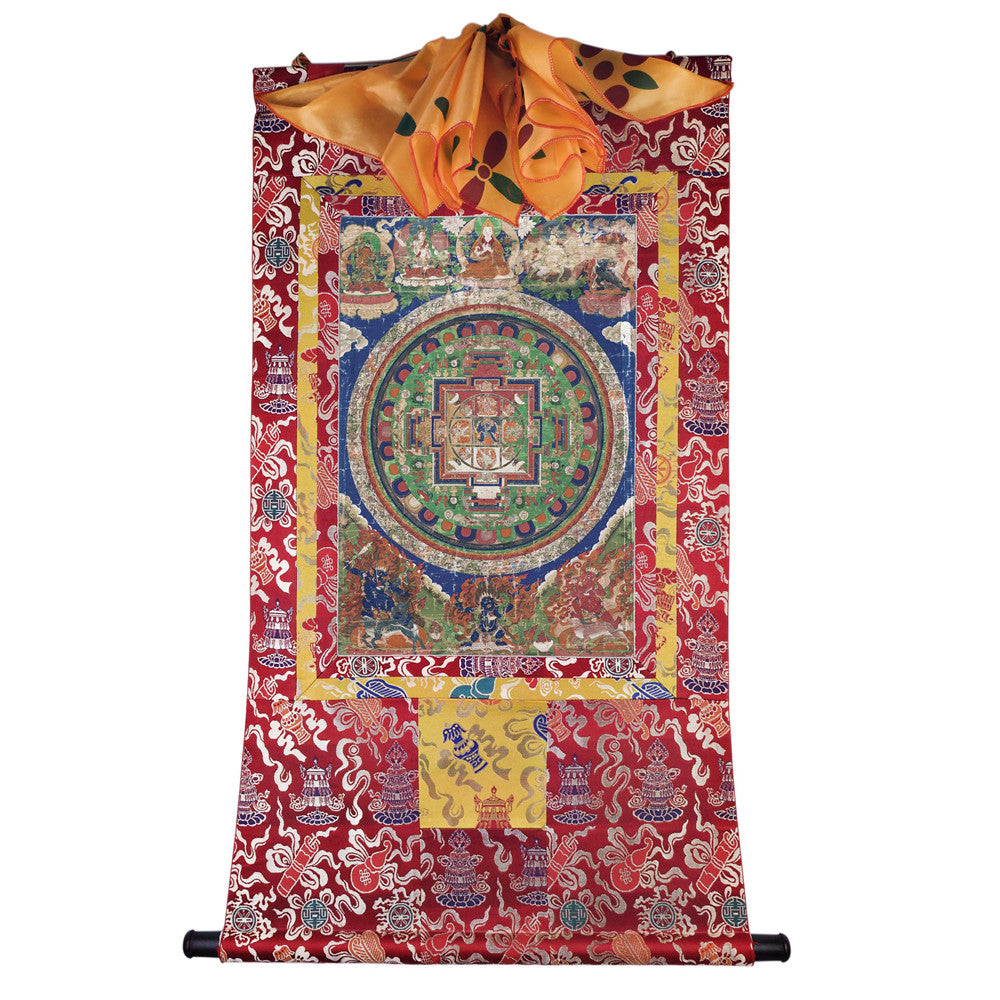 Gandhanra Tibetan Thangka Art - Vajrabhairava-Yamāntaka - from Kathok Monastery - Giclee Print with Mineral Pigments