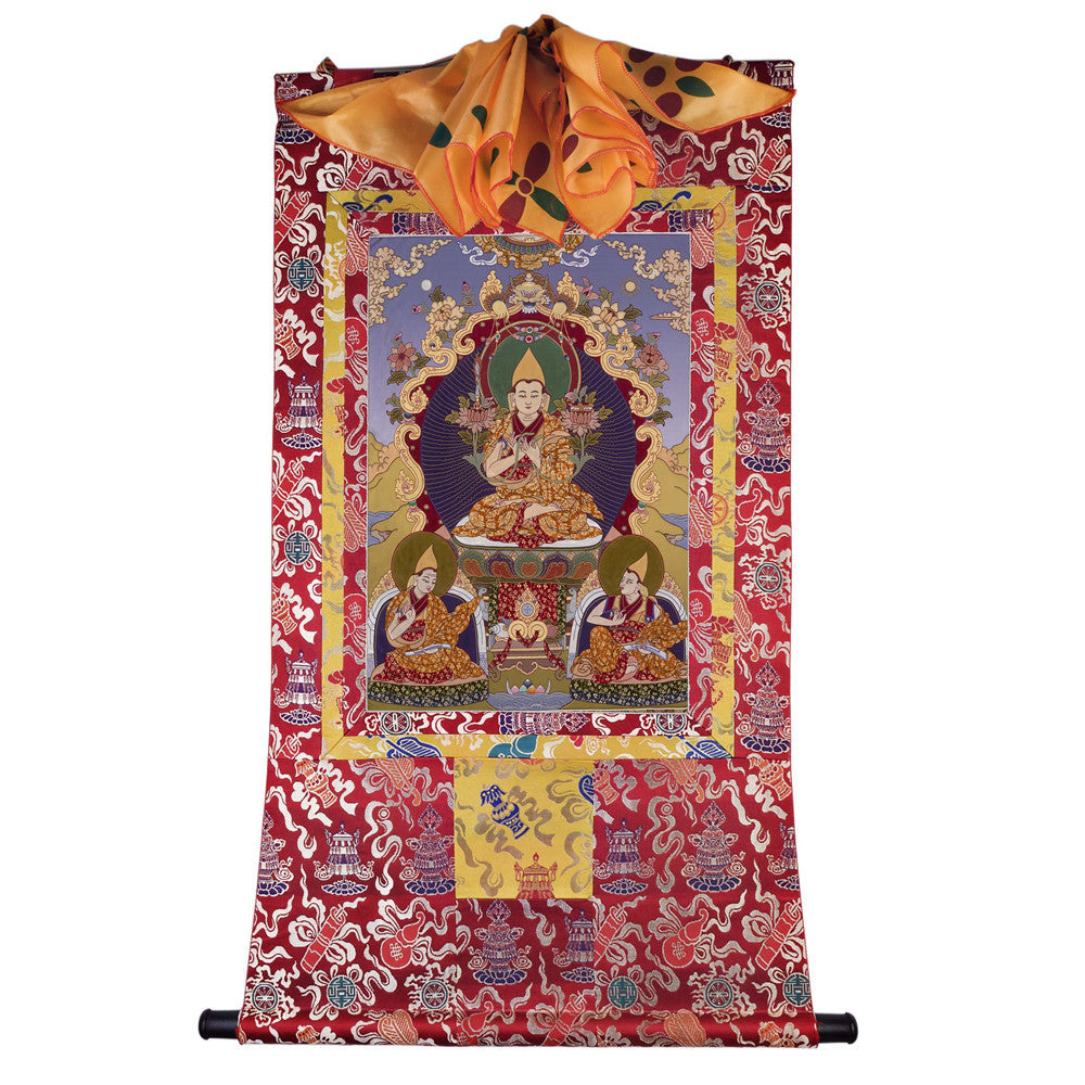 Gandhanra Tibetan Thangka Art - Tsongkhapa - from Labrang Monastery - Giclee Print with Mineral Pigments