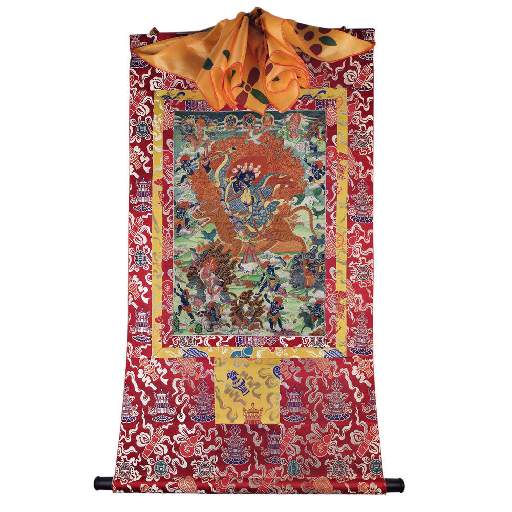 2765-唐卡-HBMT-069莲师忿怒金刚蒙古宁玛派绢本80 - Tibetan thangka painting, detailed view