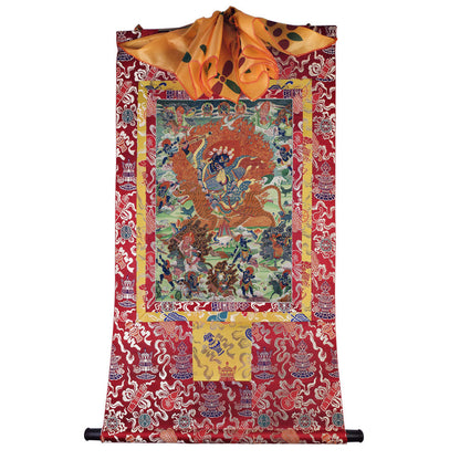 2765-唐卡-HBMT-069莲师忿怒金刚蒙古宁玛派绢本80 - Tibetan thangka painting, detailed view