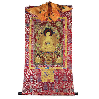 Shakyamuni Image - Tibetan thangka painting, view 7