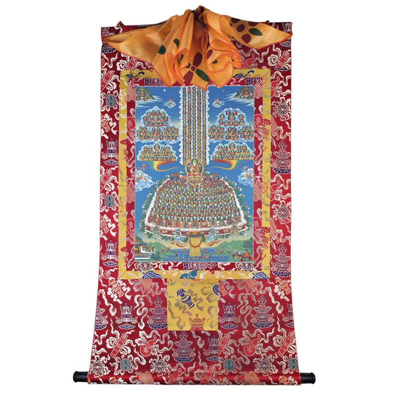 Je Tsongkhapa Refuge Tree Image - Tibetan thangka painting, view 7