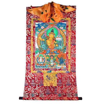 Manjusri Thangka - Tibetan thangka painting, view 17