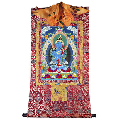 Vajrasattva - Tibetan thangka painting, view 14