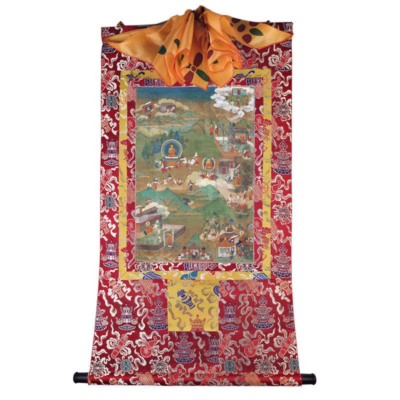 Biography of Shakyamuni Image - Tibetan thangka painting, view 7