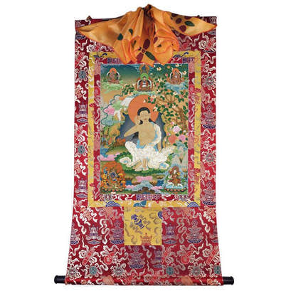 Milarepa Image - Tibetan thangka painting, view 7