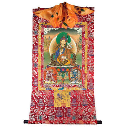 Padmasambhava - Guru Rinpoche - Tibetan thangka painting, view 17