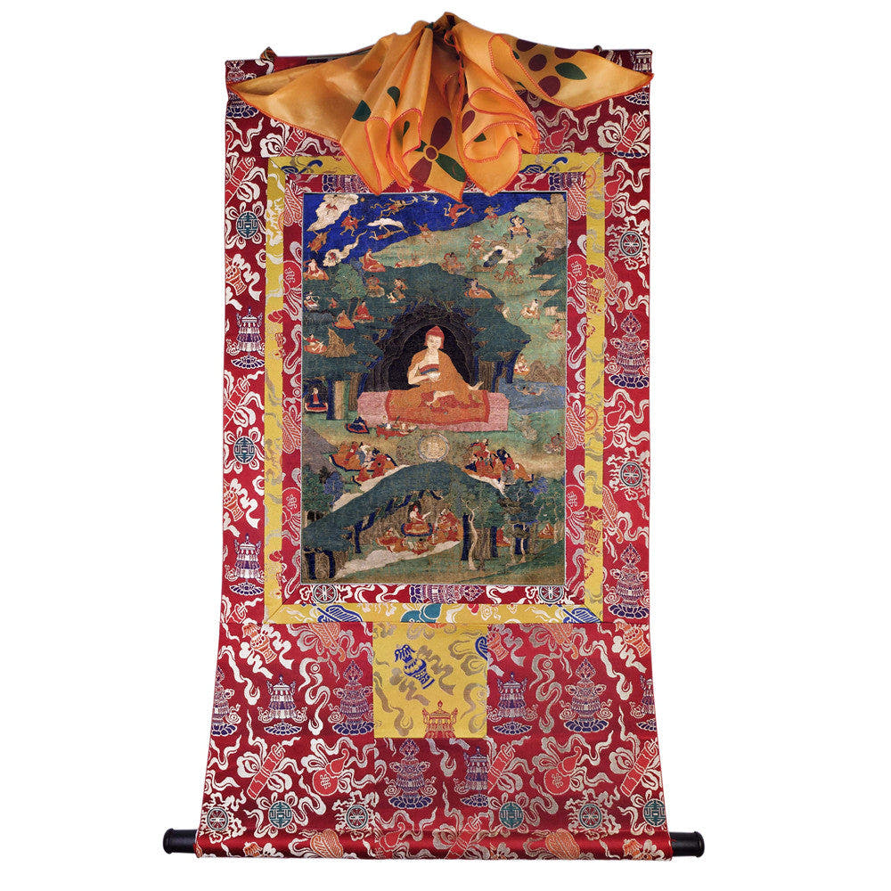 2770-唐卡-HBMT-074莲师说法 - Tibetan thangka painting, detailed view