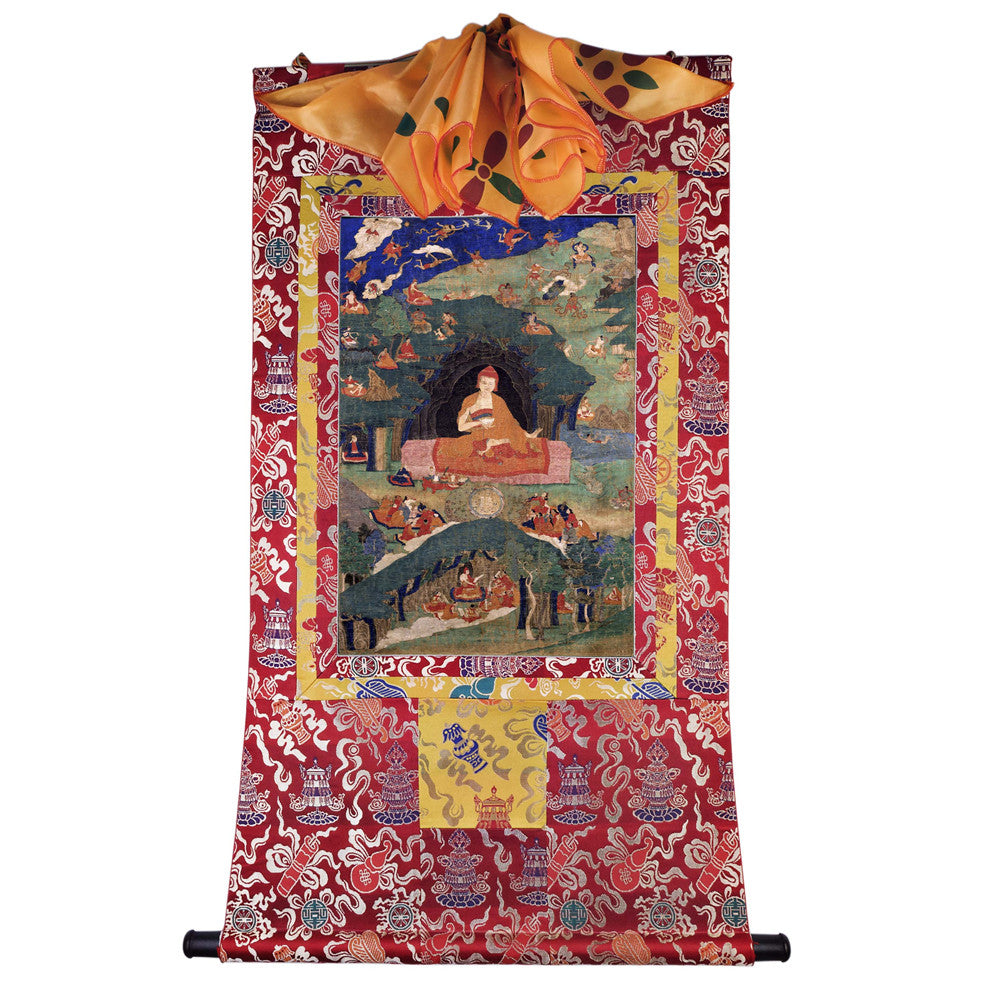 2770-唐卡-HBMT-074莲师说法 - Tibetan thangka painting, detailed view