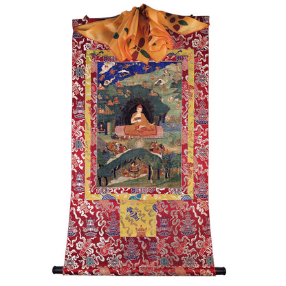 2770-唐卡-HBMT-074莲师说法 - Tibetan thangka painting, detailed view
