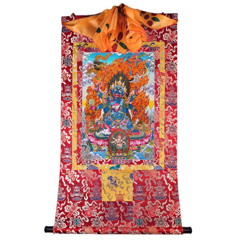 Gandhanra Tibetan Thangka Art - Mahakala - from Kathok Monastery - Giclee Print with Mineral Pigments