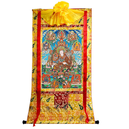 Gandhanra Tibetan Thangka Art - Eight Manifestations of Guru Rinpoche - from Kathok Monastery - Giclee Print with Mineral Pigments