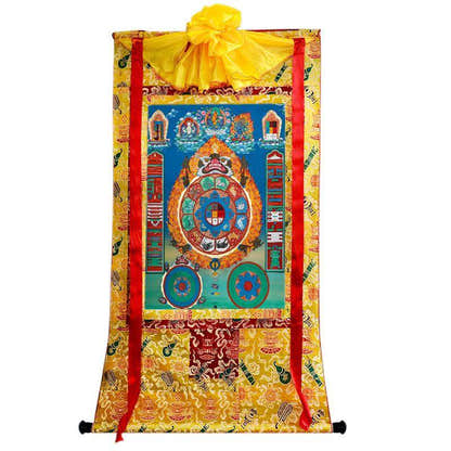 SIPAHO - Melong - Jiugong Bagua - Tibetan thangka painting, close-up detail