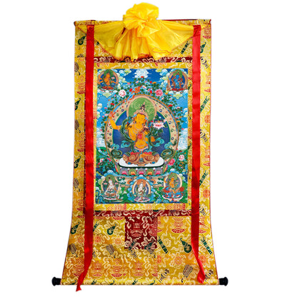 Gandhanra Tibetan Thangka Art - Manjushri - from Kathok Monastery - Giclee Print with Mineral Pigments