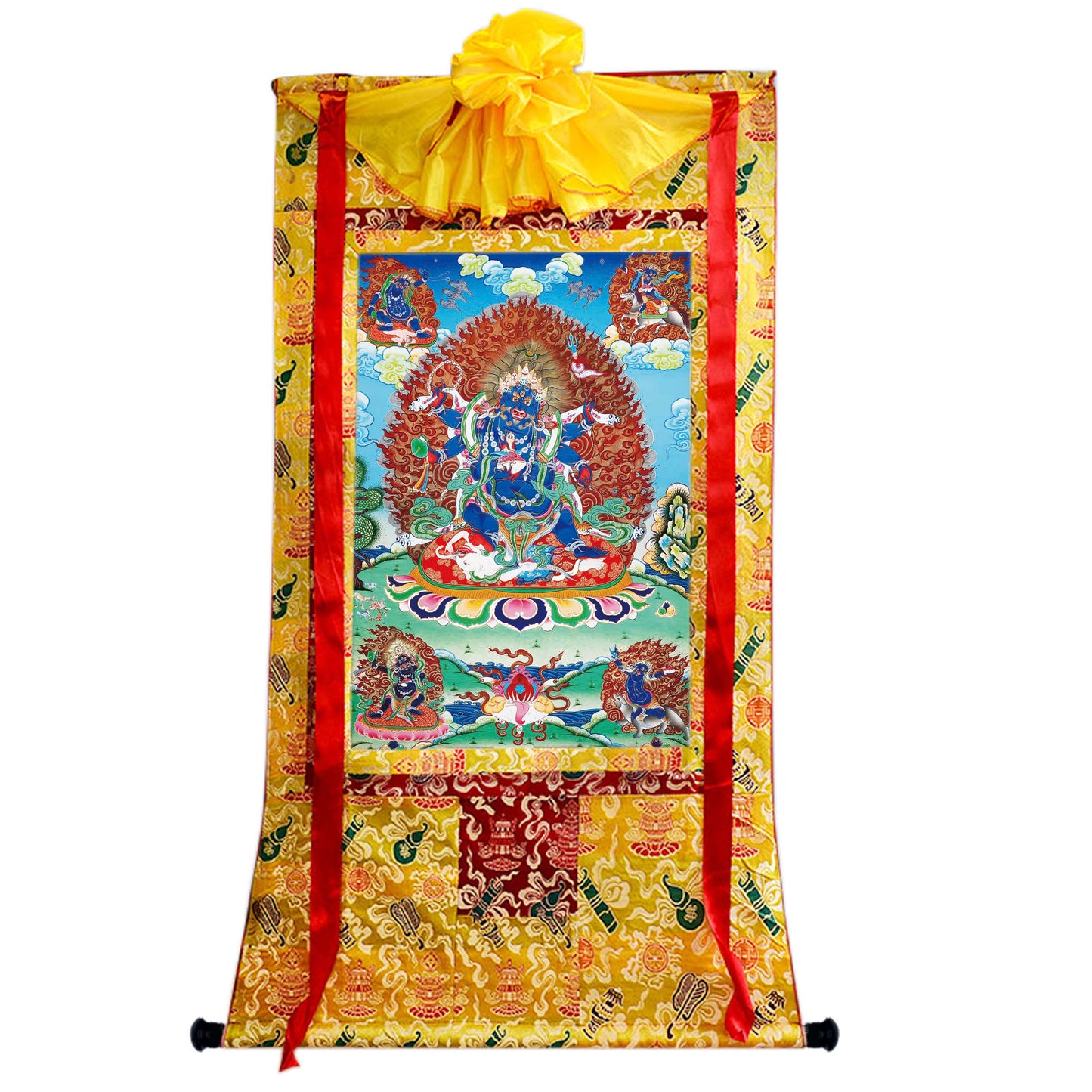 Gandhanra Tibetan Thangka Art - Mahakala - from Kathok Monastery - Giclee Print with Mineral Pigments