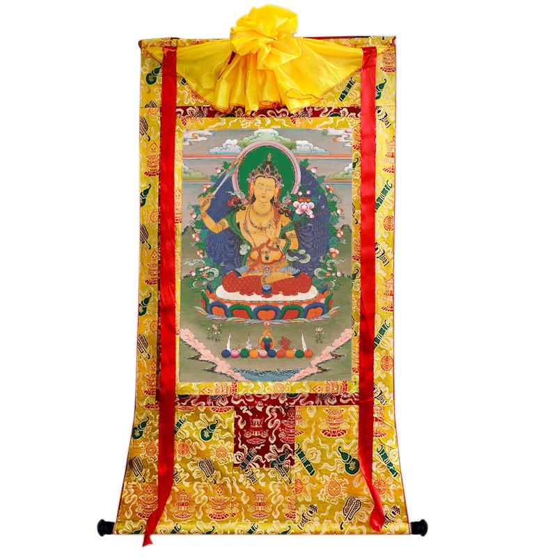 Gandhanra Tibetan Thangka Art - Manjusri - from Kathok Monastery - Giclee Print with Mineral Pigments