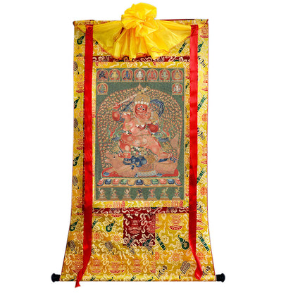 Gandhanra Tibetan Thangka Art - Yamari-Krodharaja - from Kathok Monastery - Giclee Print with Mineral Pigments