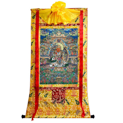 Gandhanra Tibetan Thangka Art - vaishravana - vaisravana - from Kathok Monastery - Giclee Print with Mineral Pigments