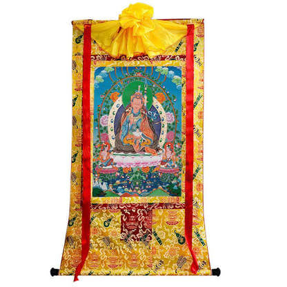 Guru Rinpoche Image - Tibetan thangka painting, view 8