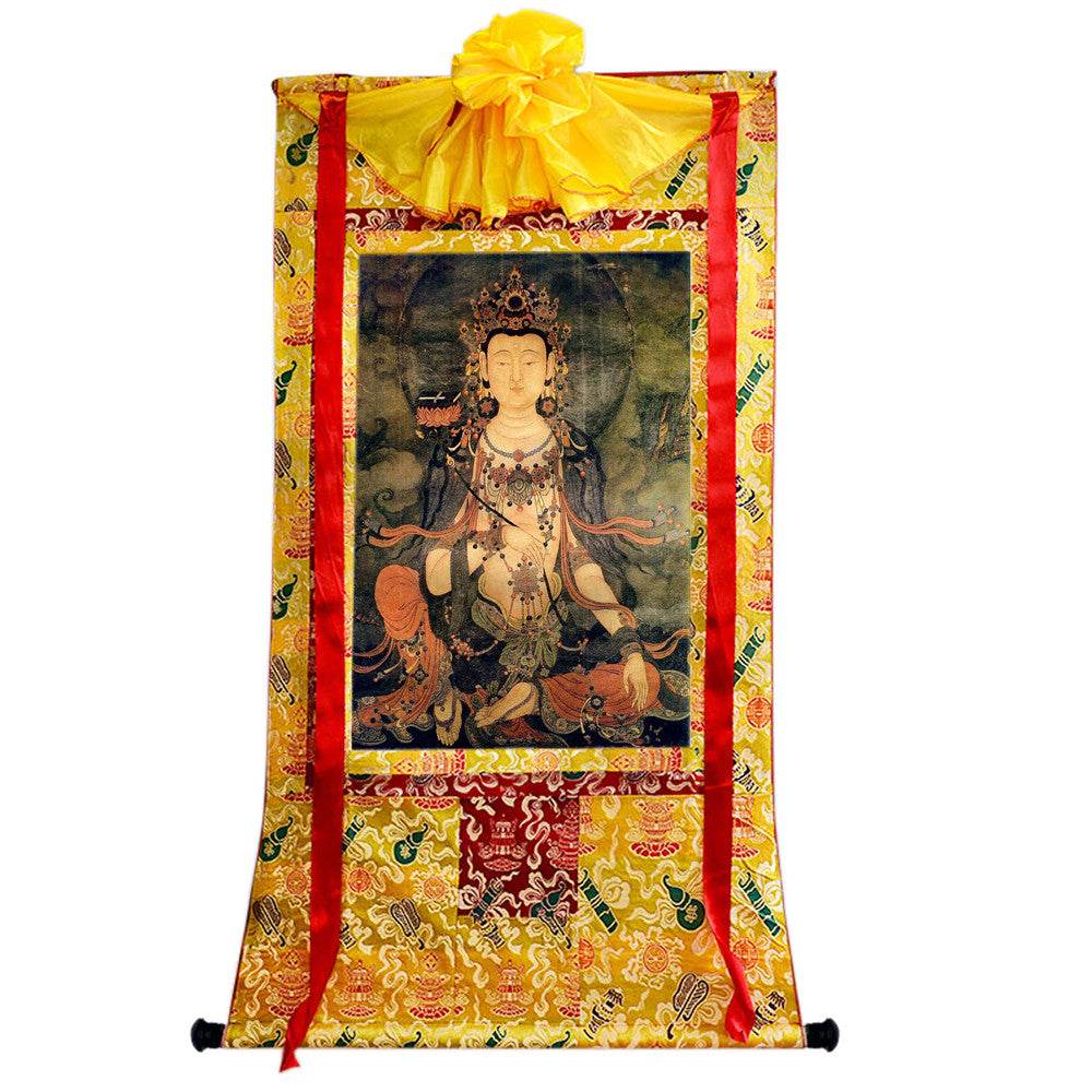 Samantabhadra - 17th Century - Tibetan thangka painting, close-up detail
