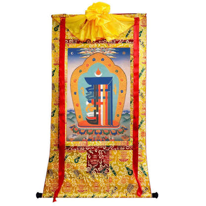 The design of Gathering Ten Powerful Elements - Tibetan thangka painting, close-up detail