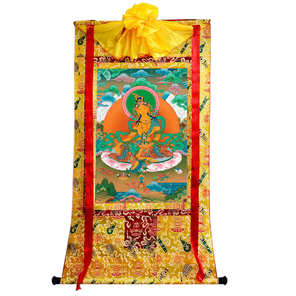 Gandhanra Tibetan Thangka Art -  Green Tara - from Kathok Monastery - Giclee Print with Mineral Pigments